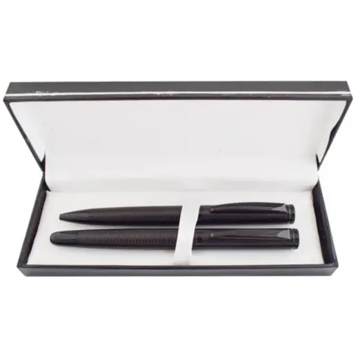 Charcoal Swirl Roller & Ball Set Open